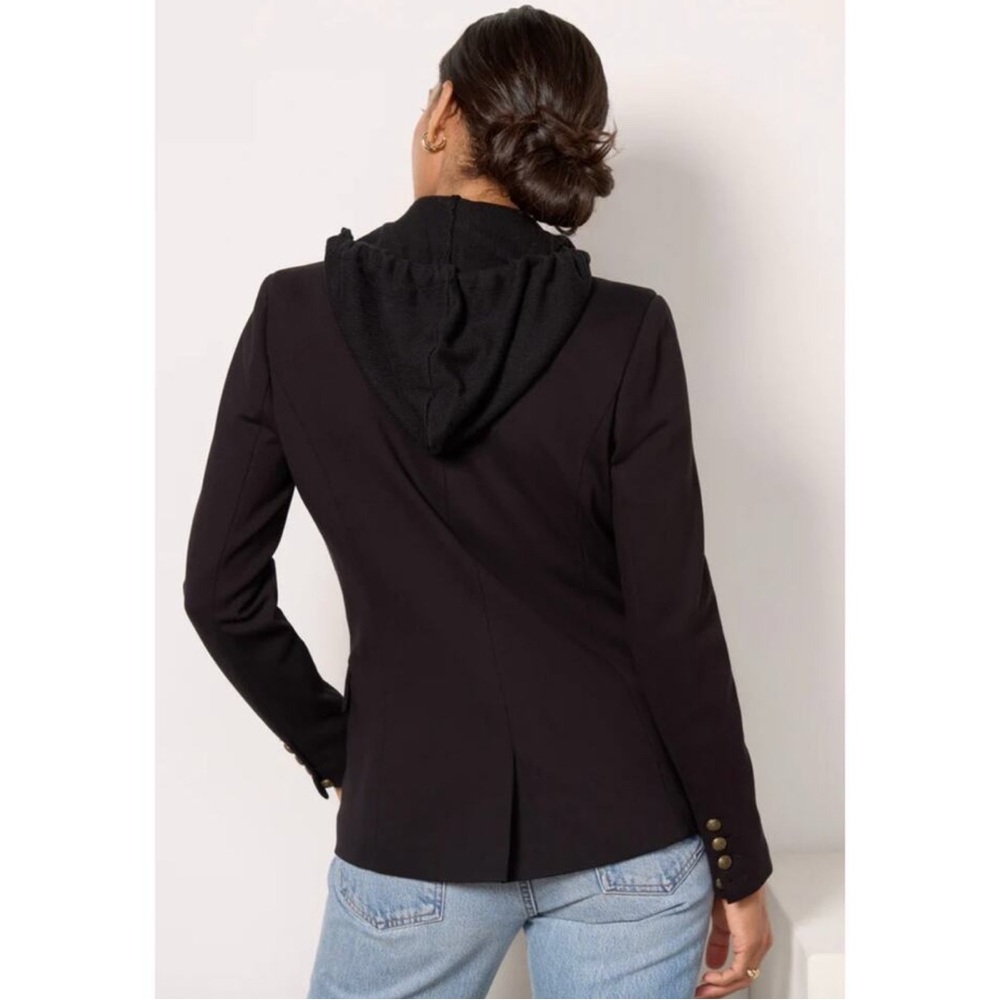 Evereve Black Blazer with Striped Inner Layer - Picture 2 of 6